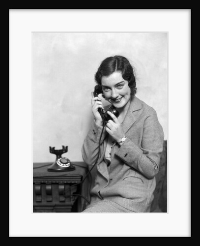 1920s Woman Talking On Telephone by Anonymous