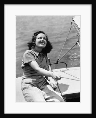 1940s Woman Sailor Sailing Boat Outdoor by Anonymous