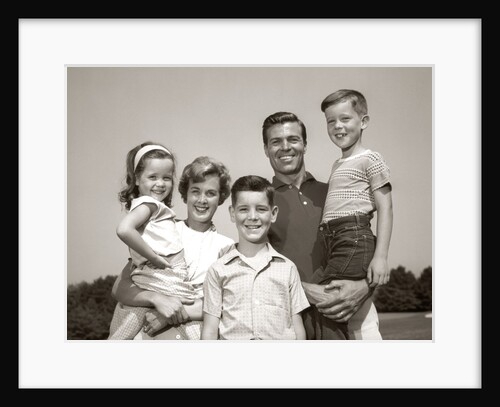 1960s Family Portrait Outdoors Father Mother Three Children by Anonymous