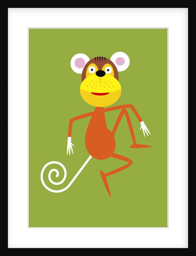 monkey with swirl tail by Anonymous