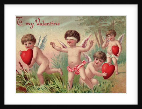 To My Valentine Postcard with Cherubs by Anonymous