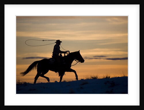 Silhouette of Cowboy in Wyoming by Anonymous