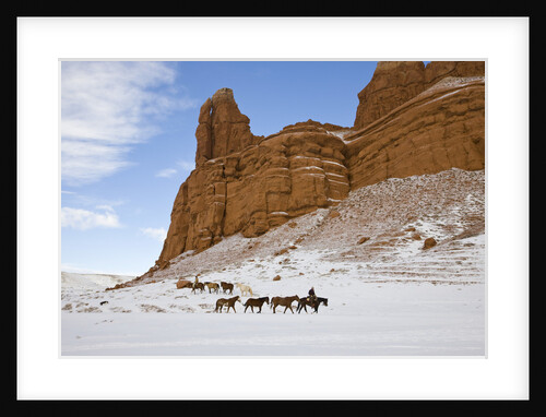 Cowboys Herd Horses at Hide Out Ranch by Anonymous