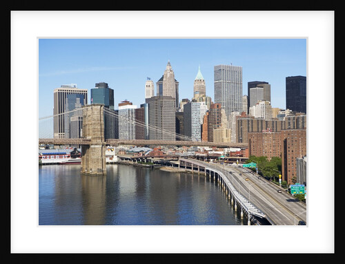 Lower Manhattan Skyline and Brooklyn Bridge by Anonymous
