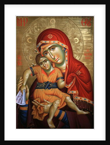 Virgin and Child Icon at Aghiou Pavlou Monastery on Mount Athos by Anonymous