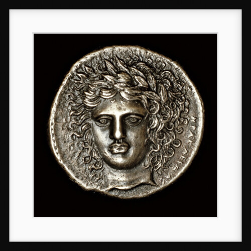 Ancient Greek Silver Tetradrachm with Head of Apollo by Anonymous