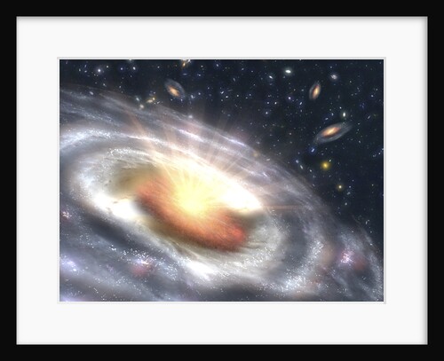 Artist's Conception of Quasar at the Center of Distant Galaxy by Anonymous