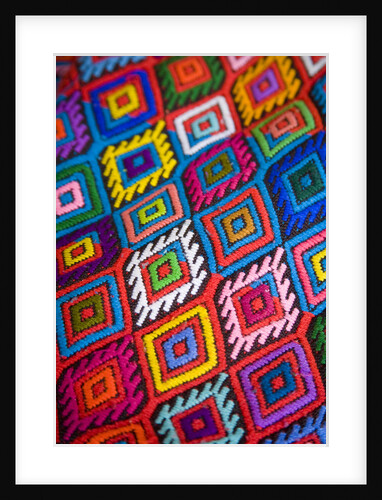Brightly Colored Embroidered Textile by Anonymous