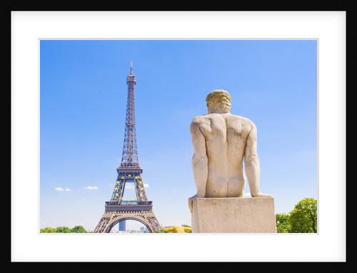 Eiffel Tower and Statue Outside Trocadero by Anonymous