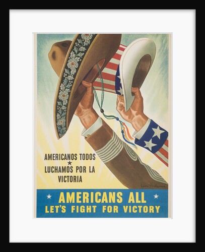 Americans All Let's Fight for Victory Poster by Leon Helguera