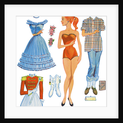 Paper Doll of Teenage Girl with Three Outfits by Anonymous