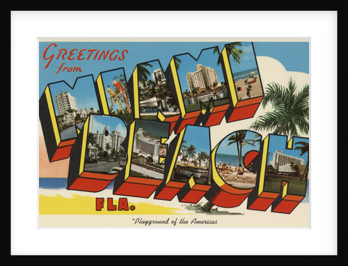 Greetings from Miami Beach Postcard by Anonymous