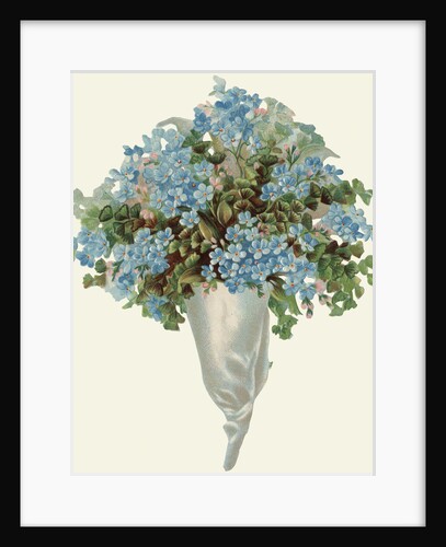 Die-Cut Scrap of Bouquet of Forget-Me-Nots by Anonymous