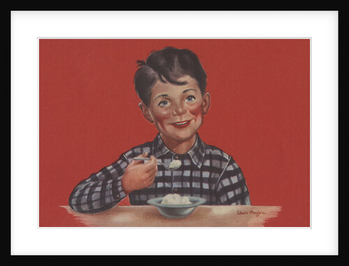 Illustration of Boy Eating Ice Cream by Edwin Morgan
