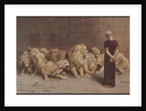Illustration of Daniel in the Lions' Den by Anonymous