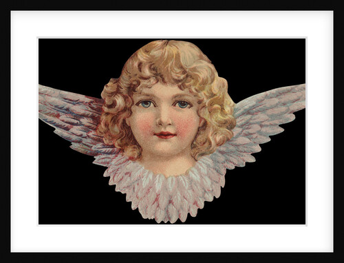 Die-Cut Scrap of Head of Child Angel by Anonymous