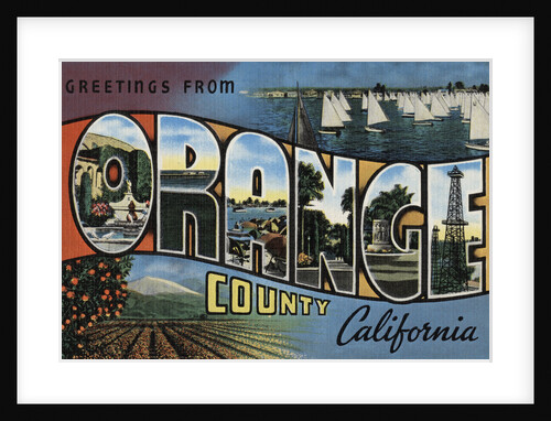 Greetings from Orange County California Postcard by Anonymous