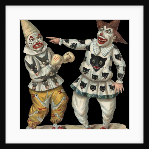 Victorian Die-Cut Scrap of Two Clowns by Anonymous