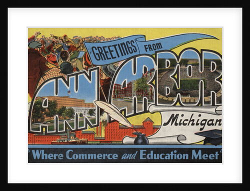 Greetings from Ann Arbor Michigan Postcard by Anonymous