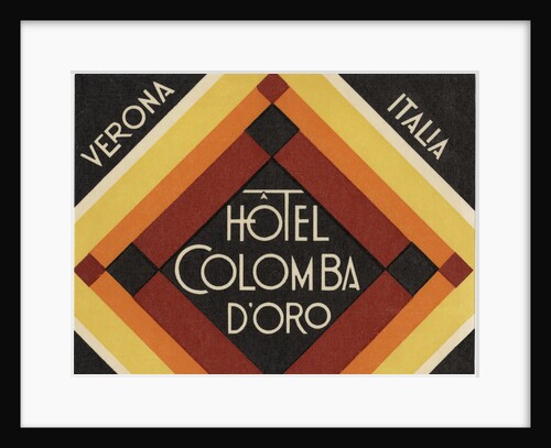 Hotel Colomba D'Oro Verona Italy Luggage Label by Anonymous
