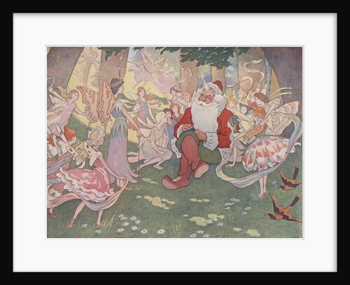 Illustration of Santa with Fairies by E. Boyd Smith