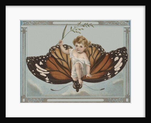 Postcard of Child Riding on Butterfly by Anonymous