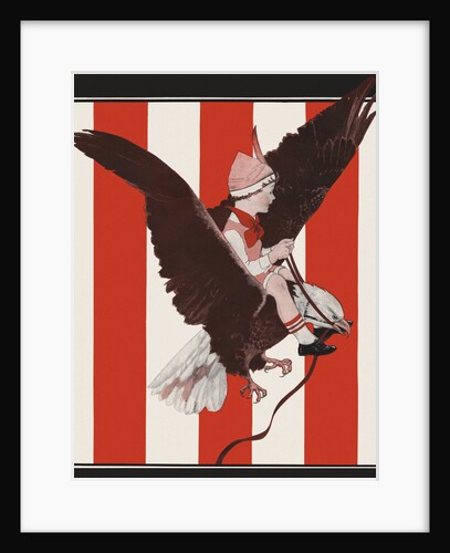 Magazine Illustration of Child Riding on Bald Eagle by Anonymous
