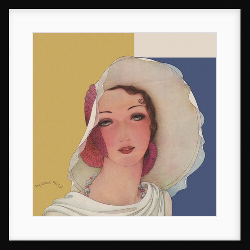 Magazine Illustration of Woman Wearing Hat by Dynevor Rhys