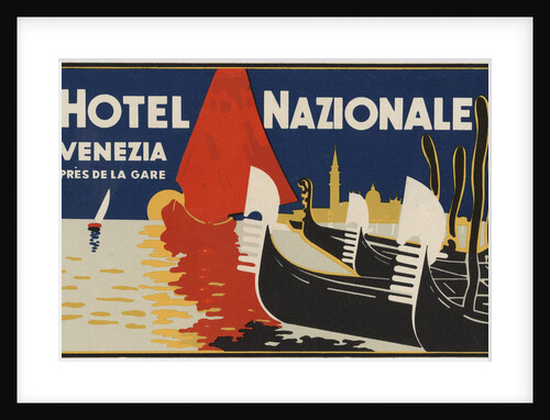 Hotel Nazionale Venezia Luggage Label by Anonymous