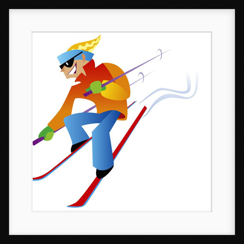 Freestyle Downhill Skiier by Anonymous