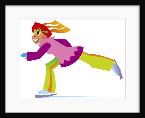 Young Woman Ice Skating by Anonymous