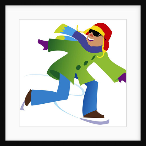 Male ice skating by Anonymous