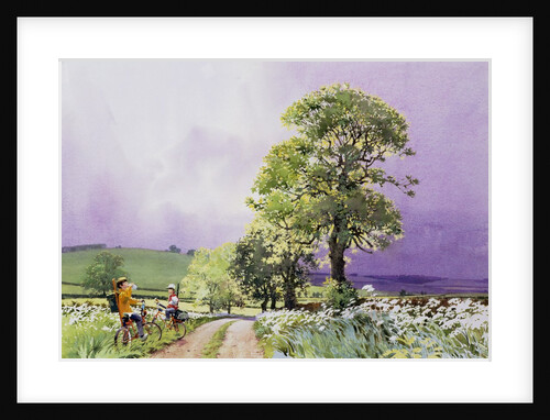 Country Road with Boys on Bicycles by Anonymous