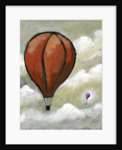 Large hot air balloon and small hot air balloon by Anonymous