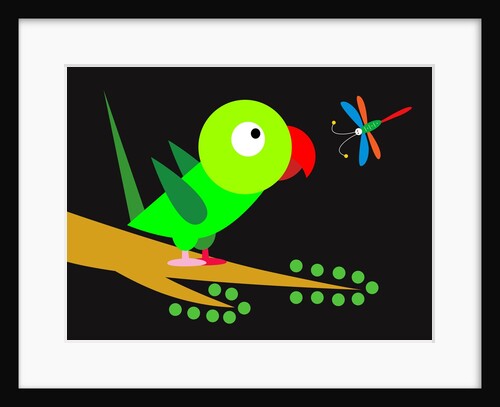 Parrot and dragonfly by Anonymous