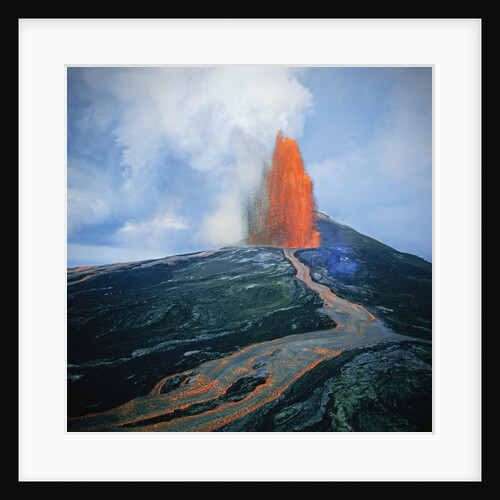 Lava fountain in Pu'u O'o Vent on Kilauea Volcano by Anonymous