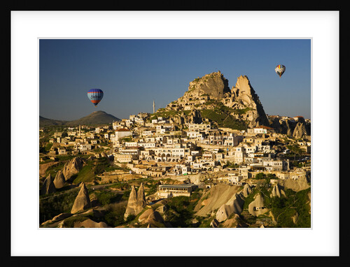 Hot Air Balloons over the Castle Area of Cappadocia by Anonymous