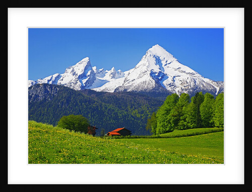 Cabin Below Watzmann Mountain in Bavarian Alps by Anonymous