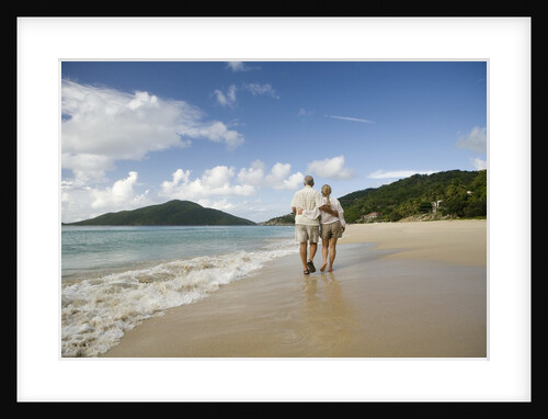 Middle Aged Couple Walking on Lambert Beach, Tortola, British Virgin Islands by Anonymous