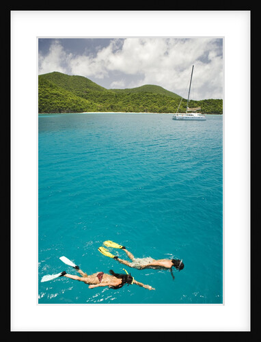 Couple Snorkeling in Hawksnest Bay at St. John Island by Anonymous