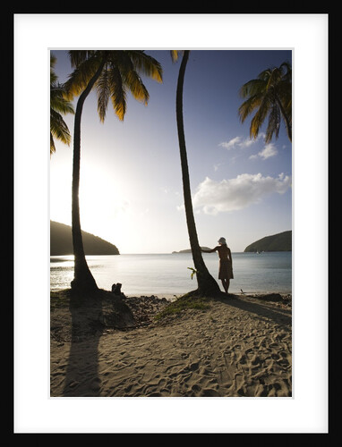 Woman Standing on Beach on Maho Bay by Anonymous