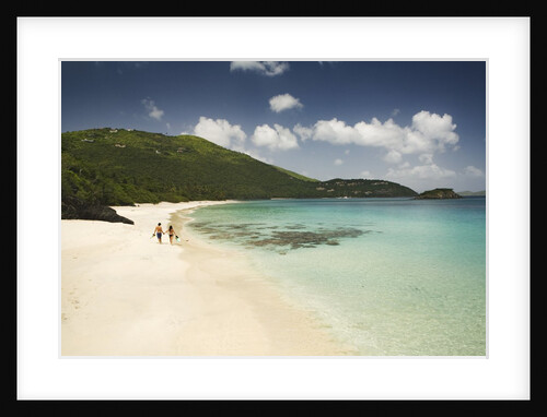 Couple Walking on a Beach on a Tropical Lagoon by Anonymous