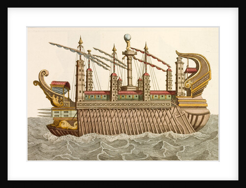 Print of Roman Royal Barge by Anonymous