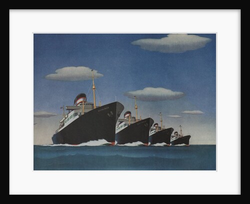 Illustration of Four American Export Lines Ships by Anonymous