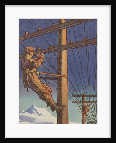 A Telegraph Lineman Illustration by Anonymous