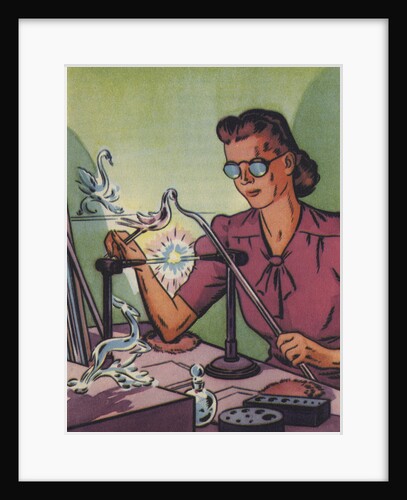 Illustration of Woman Sculpting Glass by Anonymous