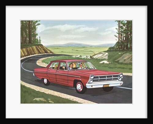 Illustration of Family Driving in Car by Anonymous