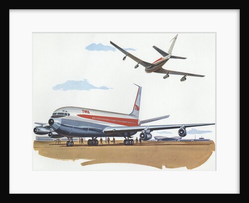 Illustration of Airplanes at Airport by Anonymous