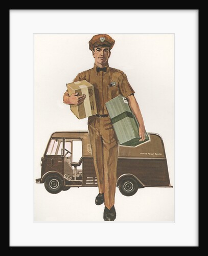 Illustration of Man Delivering Packages by Anonymous