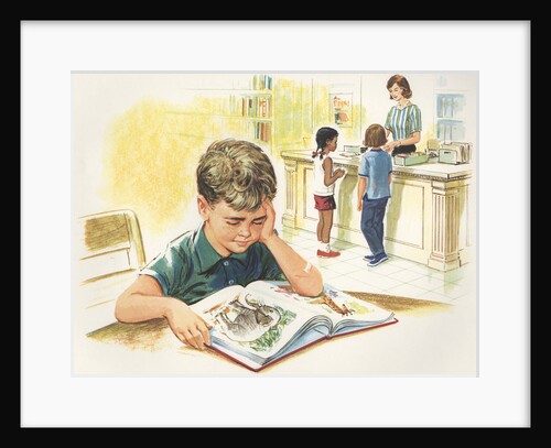 Illustration of Children at Library by Anonymous